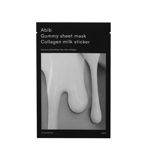 Abib - Gummy Sheet Mask Collagen Milk Sticker - Hydratačná a rozjasňujúca plátienková maska - 27 ml