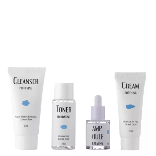Axis-y - Water Your Skin Set - Sada miniatúr - Refreshing Cleansing Foam - 30ml + Essence Toner - 30ml + Boosting Ampoule - 10ml + Calming Cream - 20ml