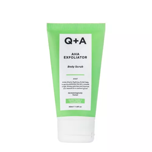 Q+A - AHA Exfoliator Body Scrub - Vyhladzujúci telový peeling s AHA kyselinami - 50 ml